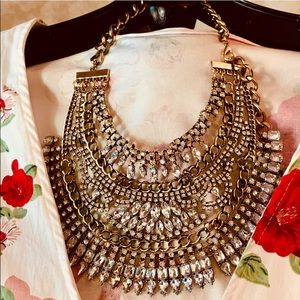 🌟Silver Half Moon Statement Bib Necklace🌟